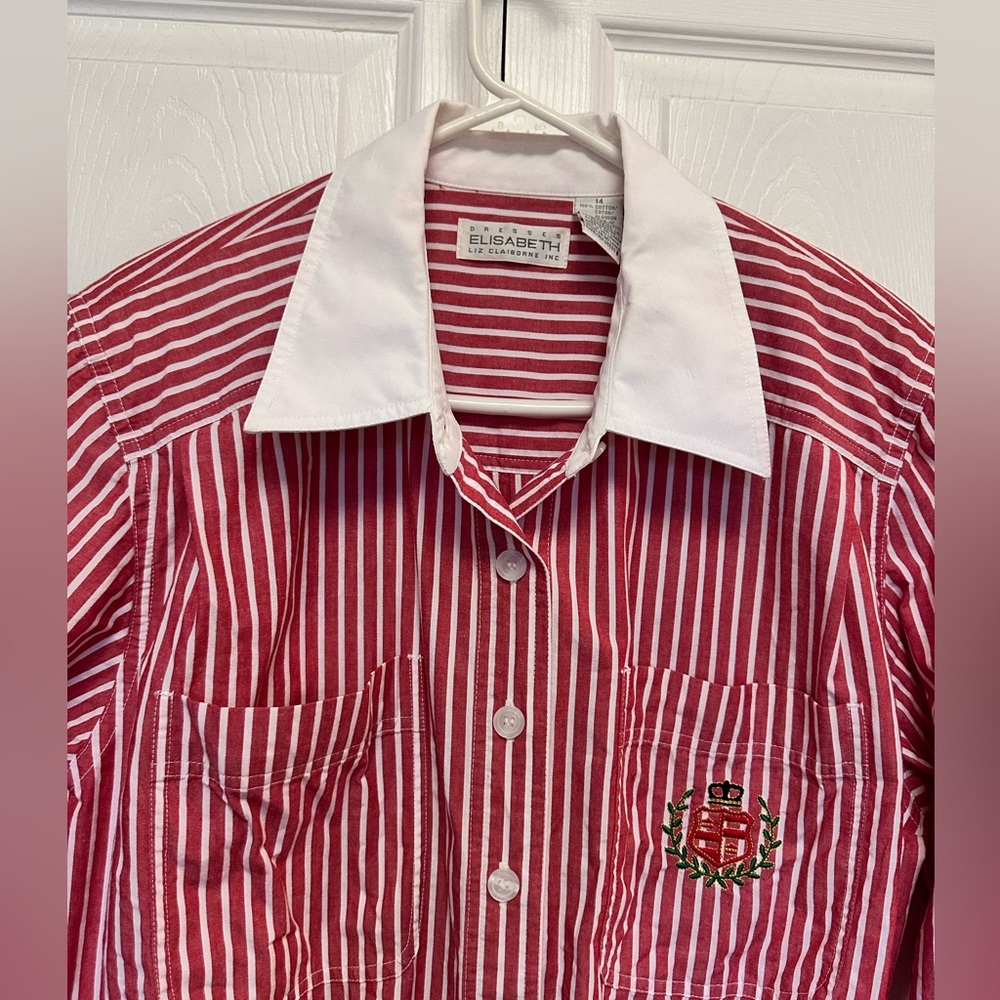 Liz Claiborne Red and White Striped Jumpsuit Romper - Picture 6 of 8